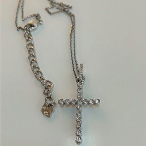 Swarovski cross necklace with sterling silver